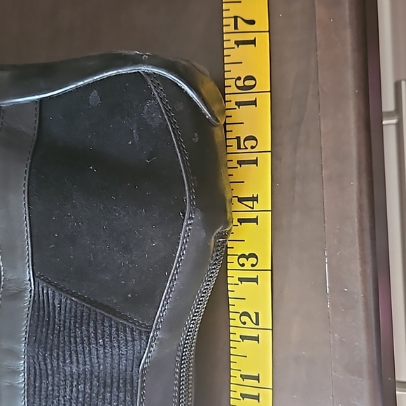 Aquatalia Black suede and corduroy long boots. Zippered at the back, wedged heel - Picture 6 of 6